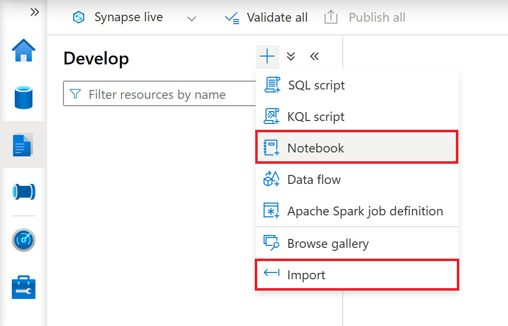 Notebooks in Azure Synapse Analytics