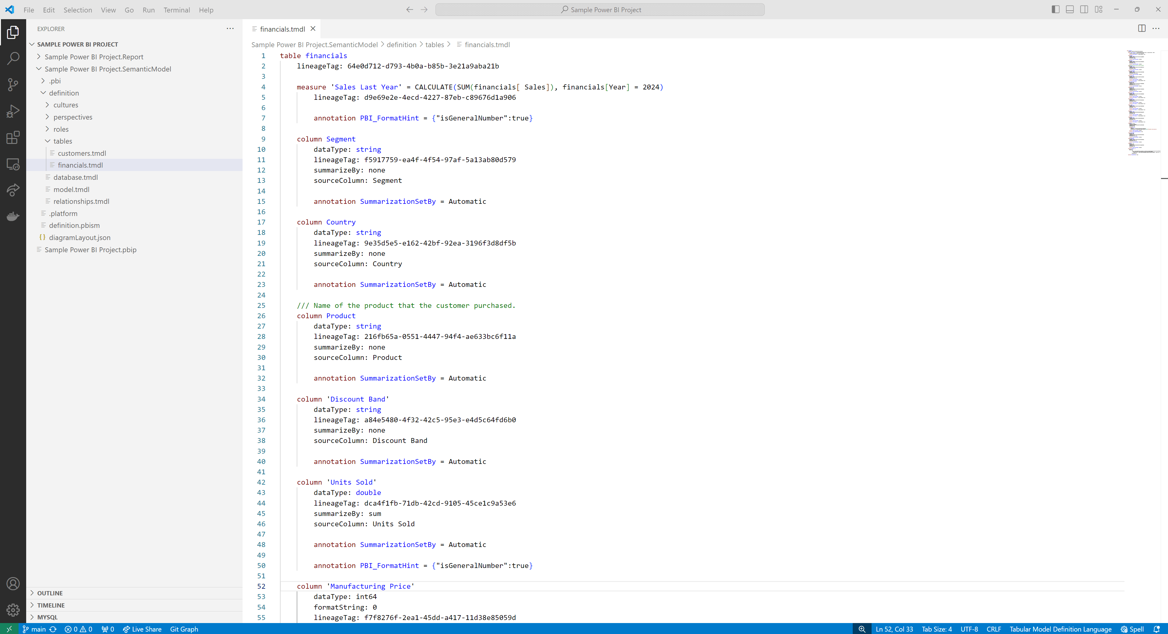 TMDL table file