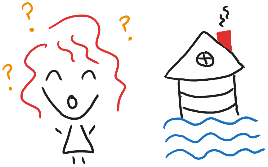Cartoon image of me, shocked by the appearance of a data lakehouse