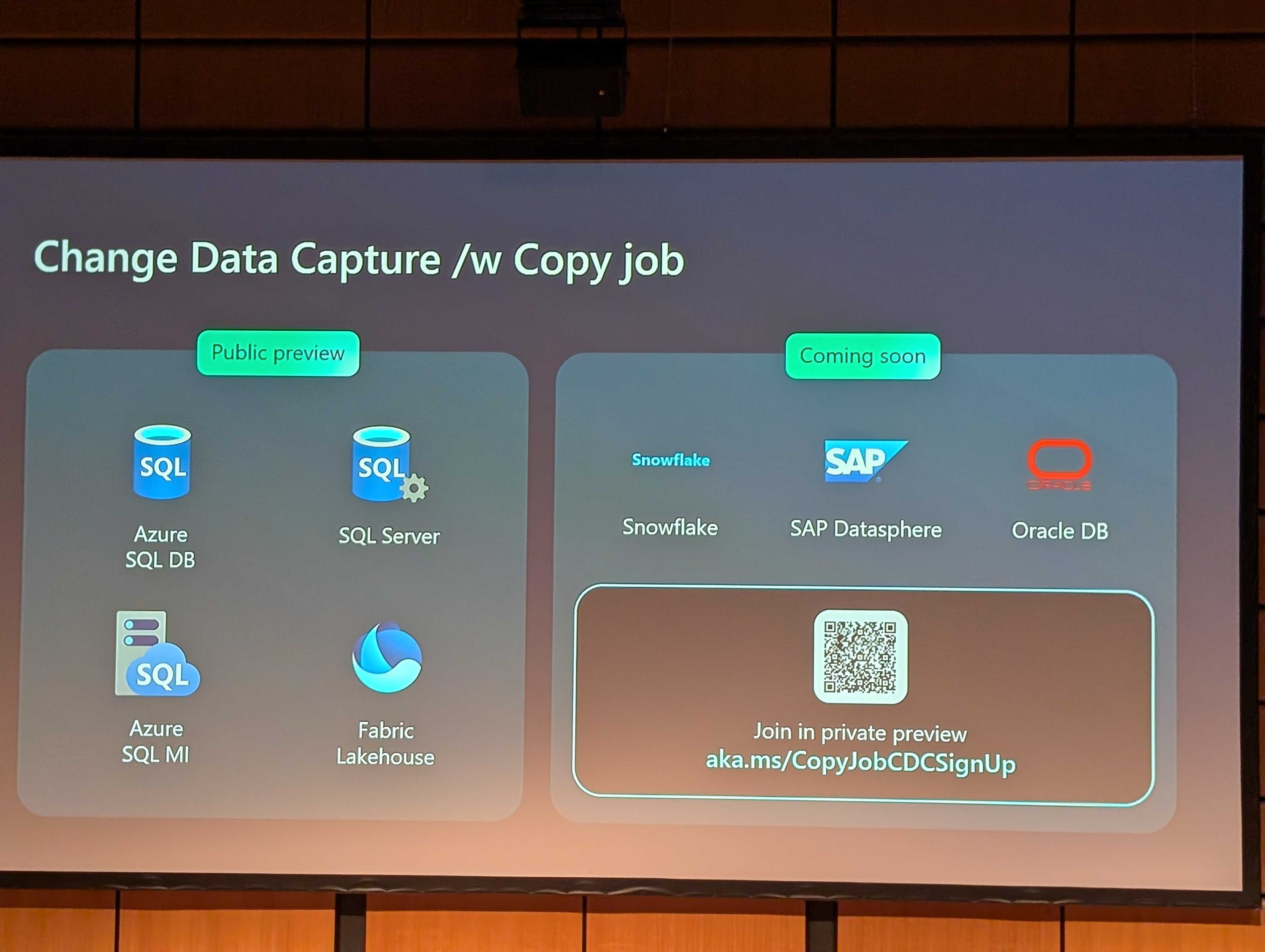 Slide showing new connectors and roadmap in Copy Jobs.