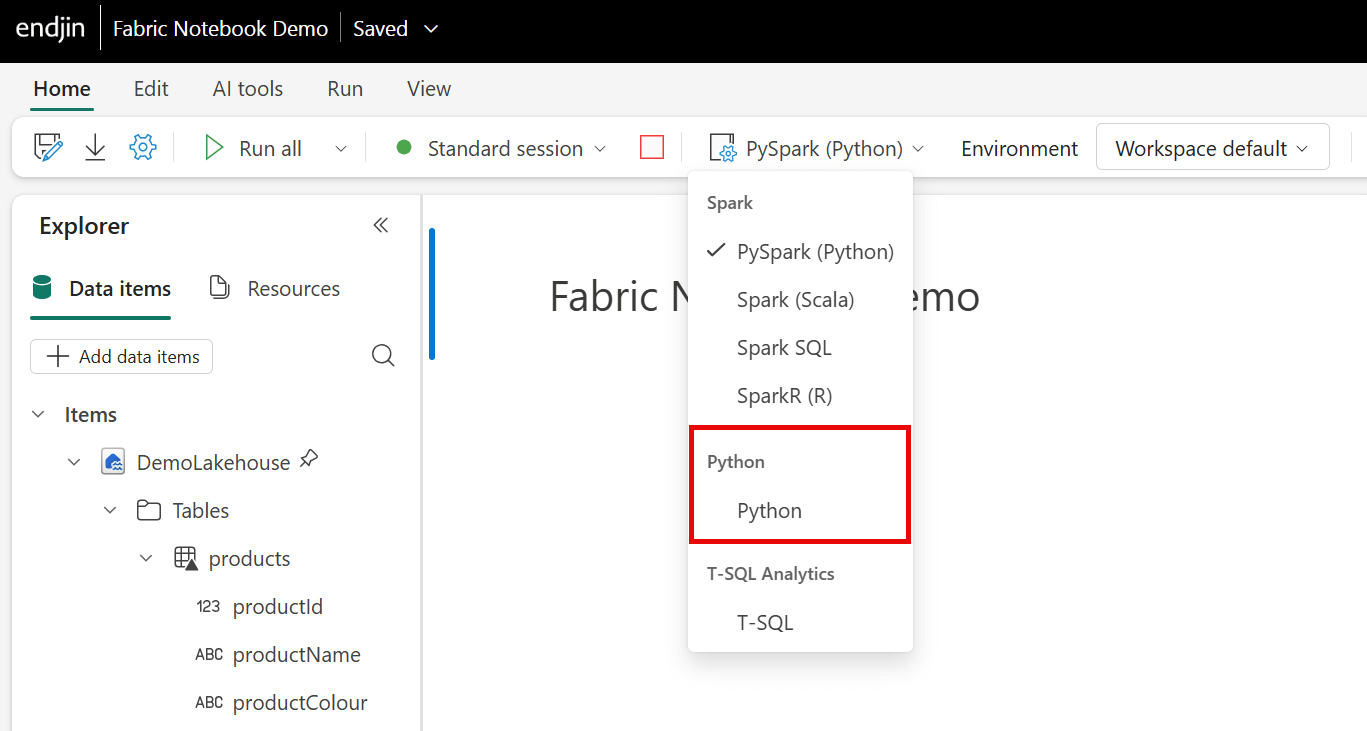 Python Notebooks in Fabric.