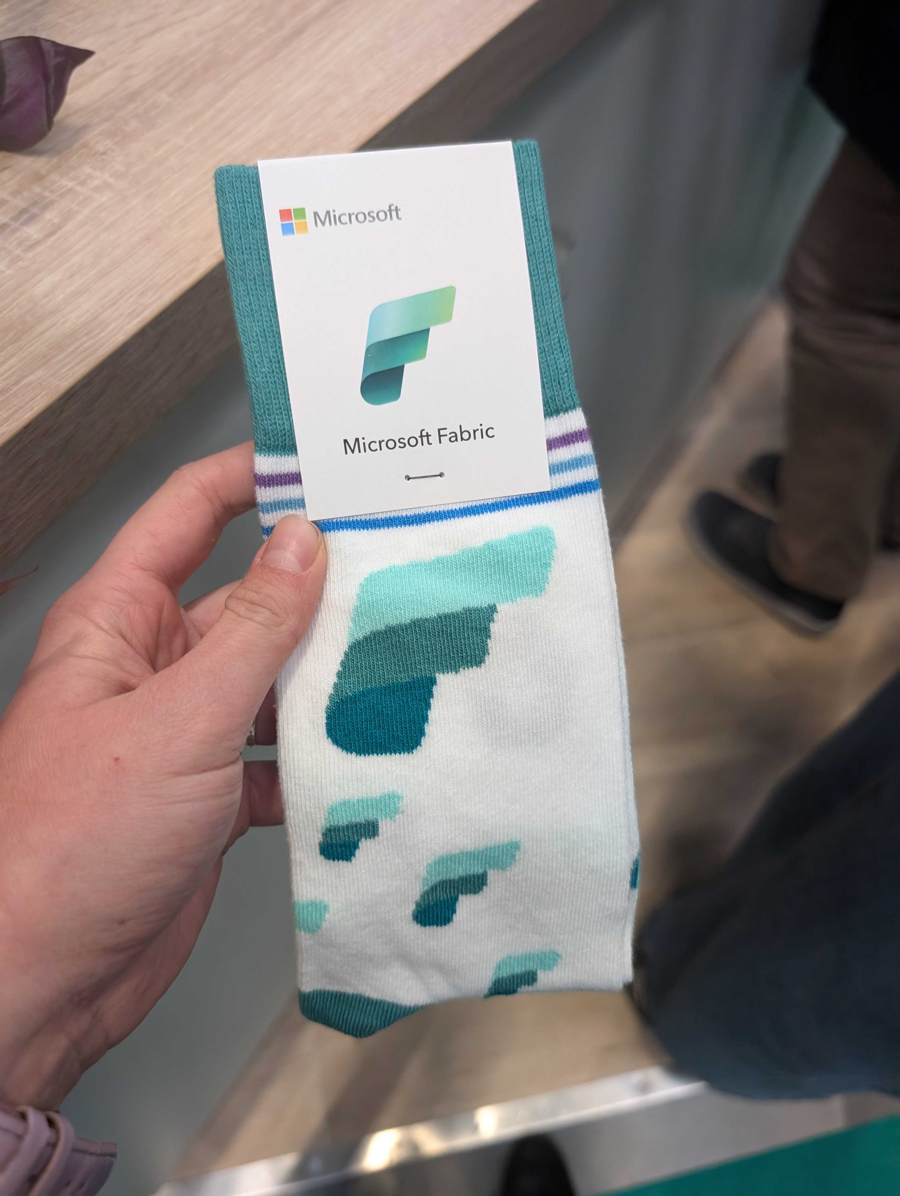 Photo of me holding Fabric socks