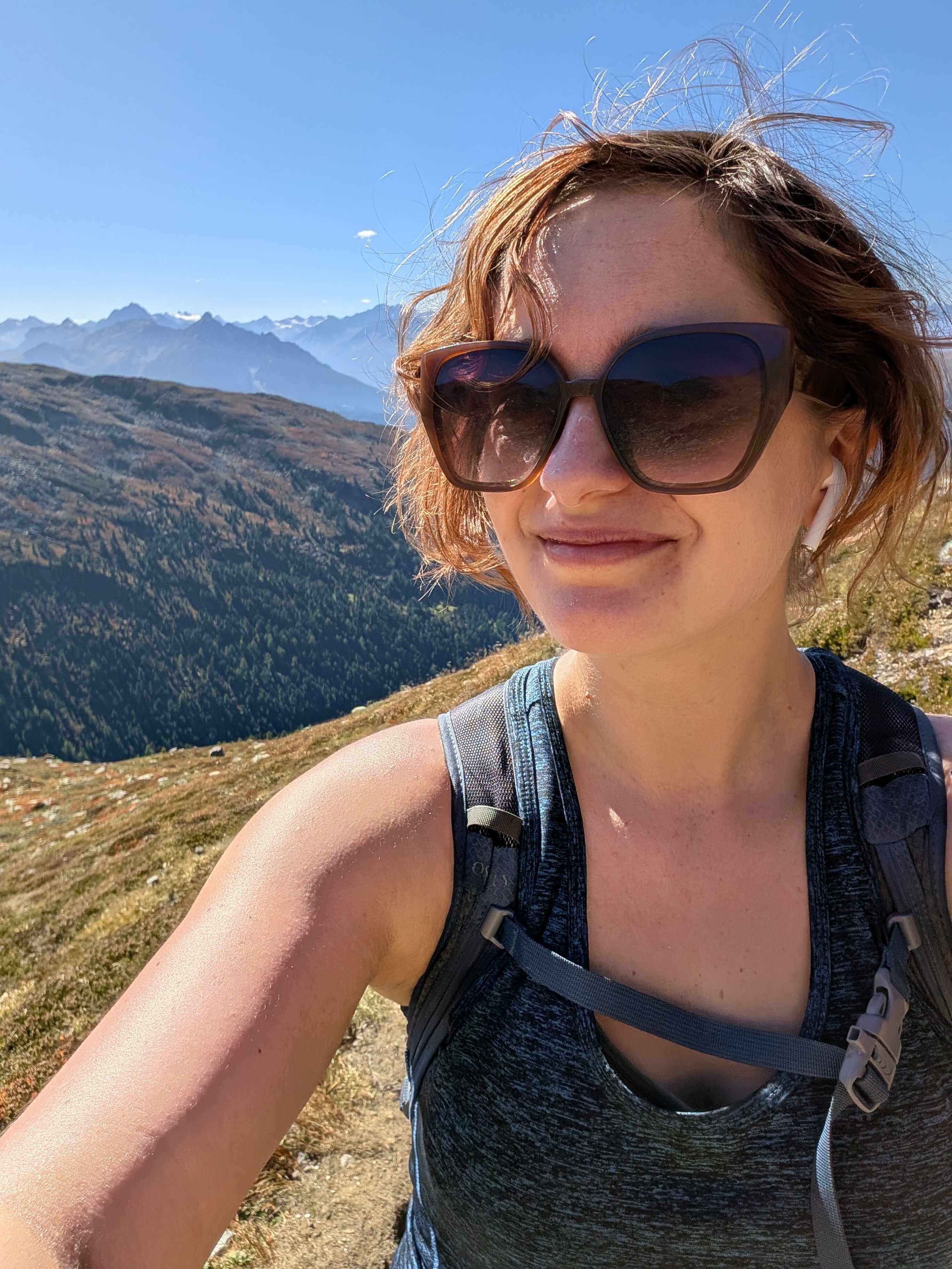 A selfie of me in the mountains in Austria.