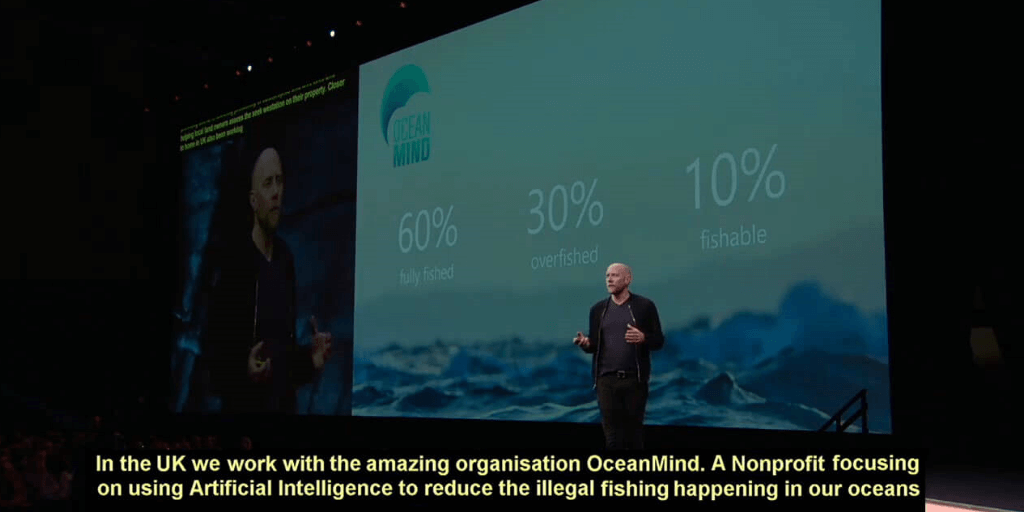 OceanMind featured in Future Decoded 2019 Keynote with Lucas Joppa.