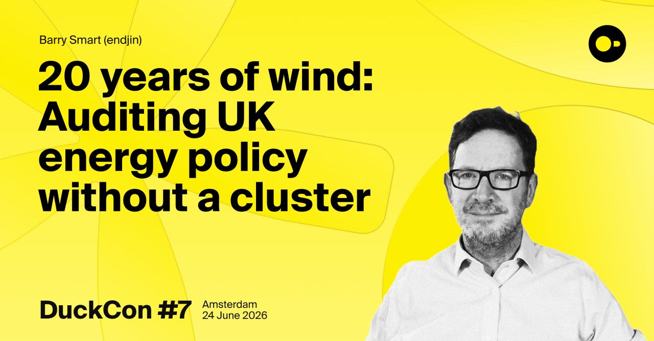Auditing UK energy policy without a cluster: a laptop, a duck, and twenty years of wind