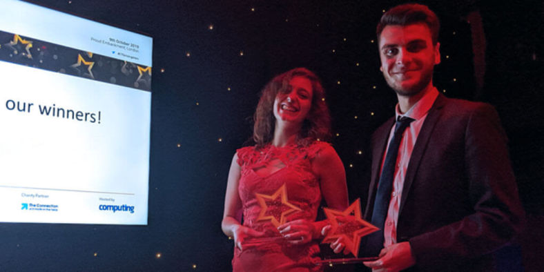 Carmel Eve and Ed Freeman with their Rising Star Awards