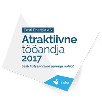 1. koht - Atraktiivne tööandja 2017, Eesti kutsekoolide uuringu põhjal
