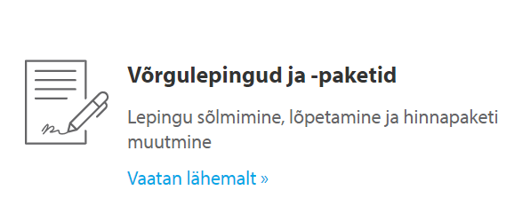 Võrgulepingud ja -paketid