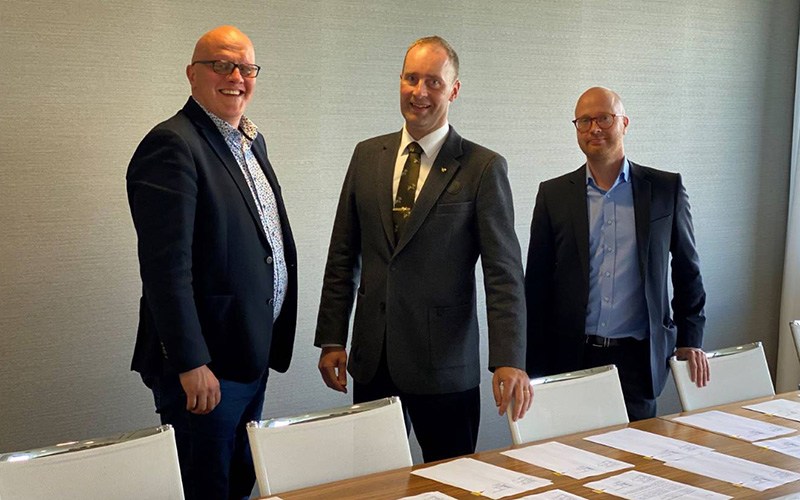 Aavo Kärmas, Chairman of the Management Board of Enefit Green, Tuomas Hallenberg, Director of the Metsähallitus Property Development, and Otto Swanljung, Wind Power Manager of Metsähallitus.