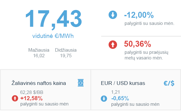 Energijos rinkos apžvalga | 2021 vasario mėn