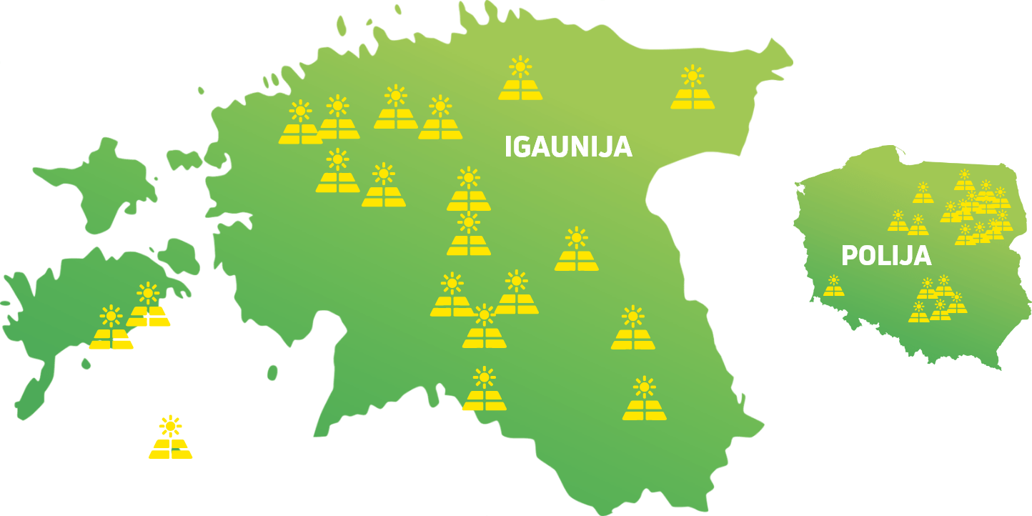 We currently produce solar energy in Estonia and Poland