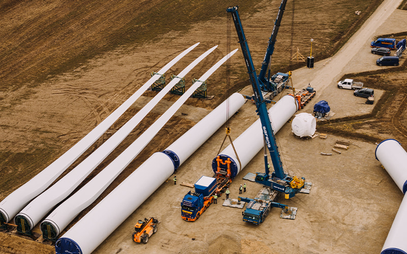 The first wind turbines were erected in Enefit Green’s largest wind farm in Lithuania