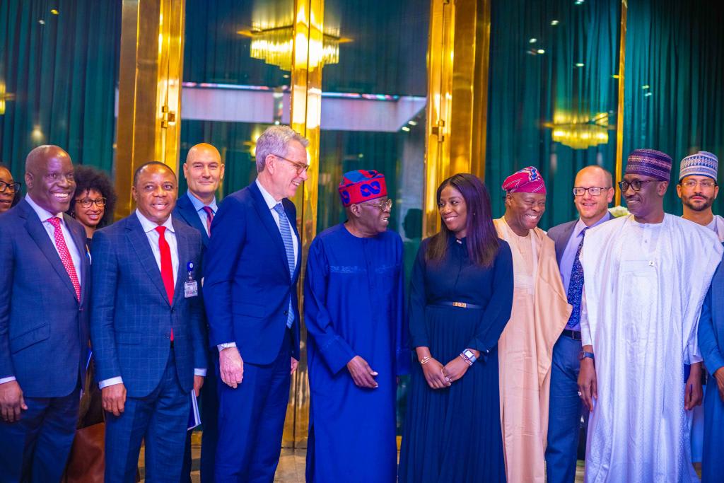 Centre- Mr President, From Left CCE NUPRC, To Left of Mr President - SA Energy, Honourable Minister of Finance and CME - Chief Wale Edun, NNPC GCEO