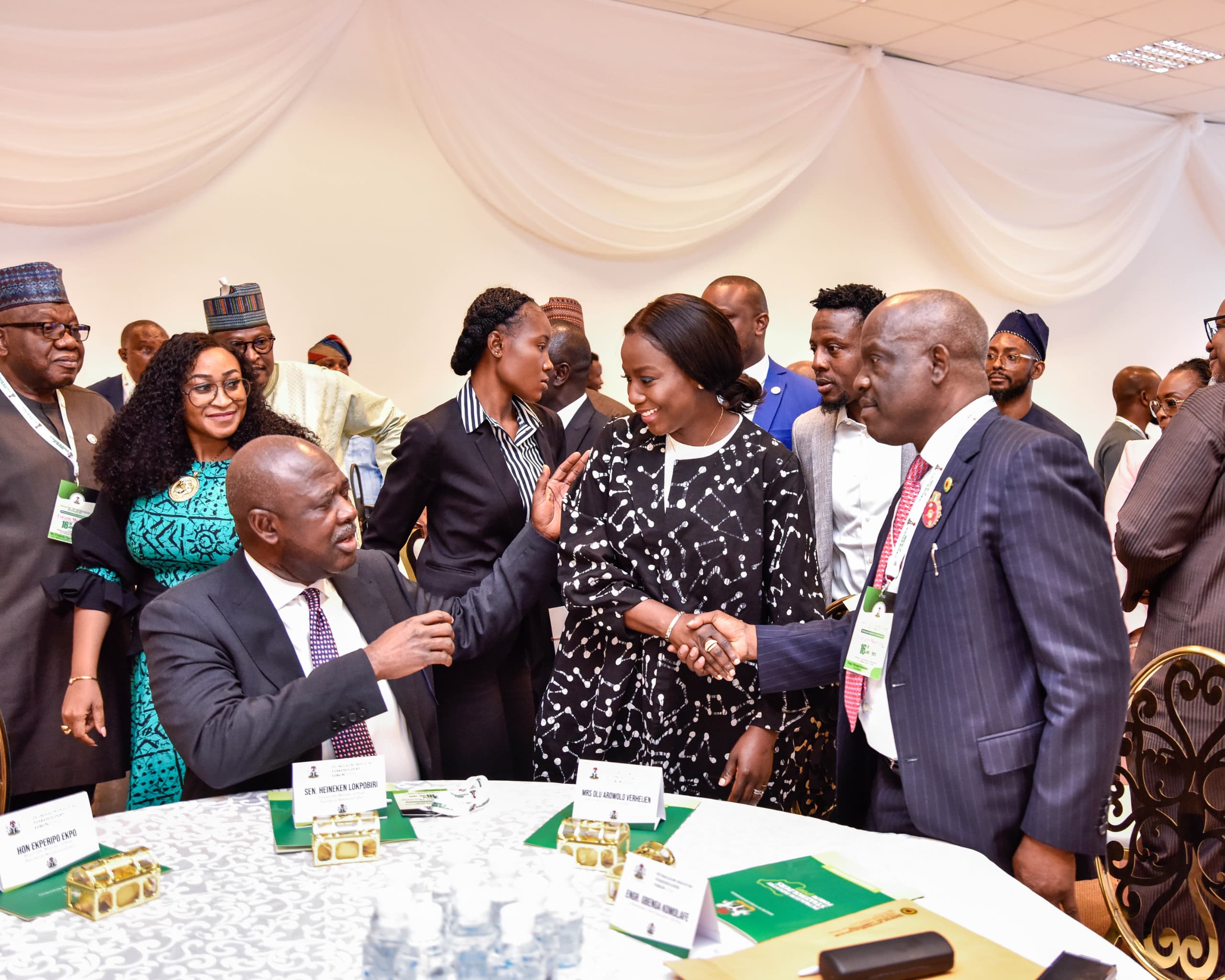 Honourable Minister of State for Petroleum Resources (Oil), Minister Heineken Lokpobiri, Special Adviser to the President on Energy, Mrs Olu Verheijen, Commission Chief Executive, Engr Gbenga Komolafe