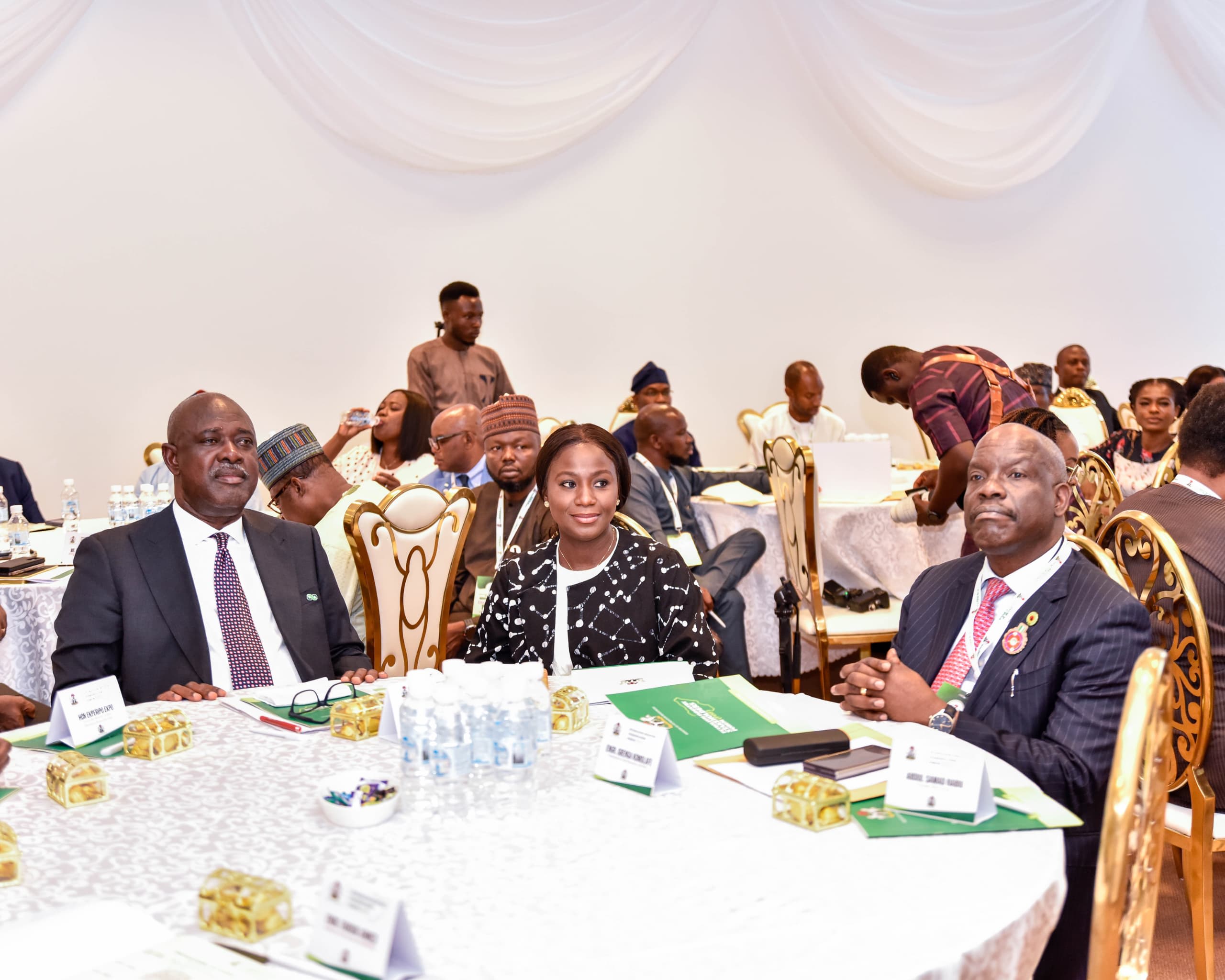 Honourable Minister of State for Petroleum Resources (Oil), Minister Heineken Lokpobiri, Special Adviser to the President on Energy, Mrs Olu Verheijen, Commission Chief Executive, Engr Gbenga Komolafe