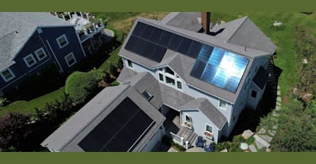 Capturing the sun's rays, this solar panel installation by Emmaty Exteriors converts sunlight into clean, sustainable energy for a greener future.