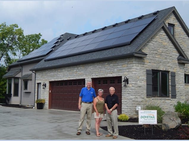 Dovetail implemented a 7.7 kW solar system on this beautiful home in the Deer Creek subdivision built by Decker Homes. The solar system utilizes 28 Suniva 275 watt black framed modules, QuickRack racking and a SolarEdge 7600E inverter