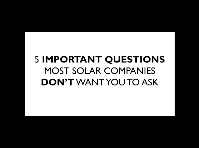 5 Questions to ask your solar installer