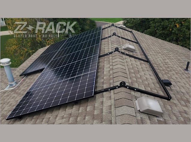 Z-Rack on asphalt shingle roof