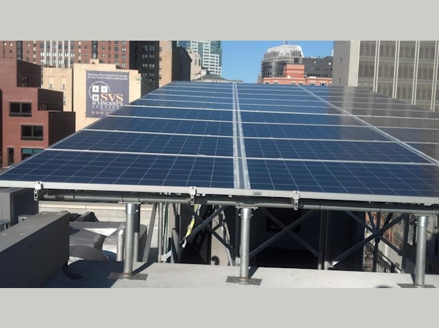 Elevated Industrial Look Canopy over Bulkheads in Boerum Hill Brooklyn