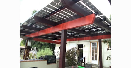 Custom Patio Cover with Glass PV Modules