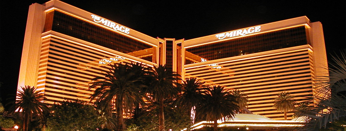 The Mirage Casino exterior at night