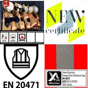 FR Reflective tape XM-6012 has been certified to EN 20471