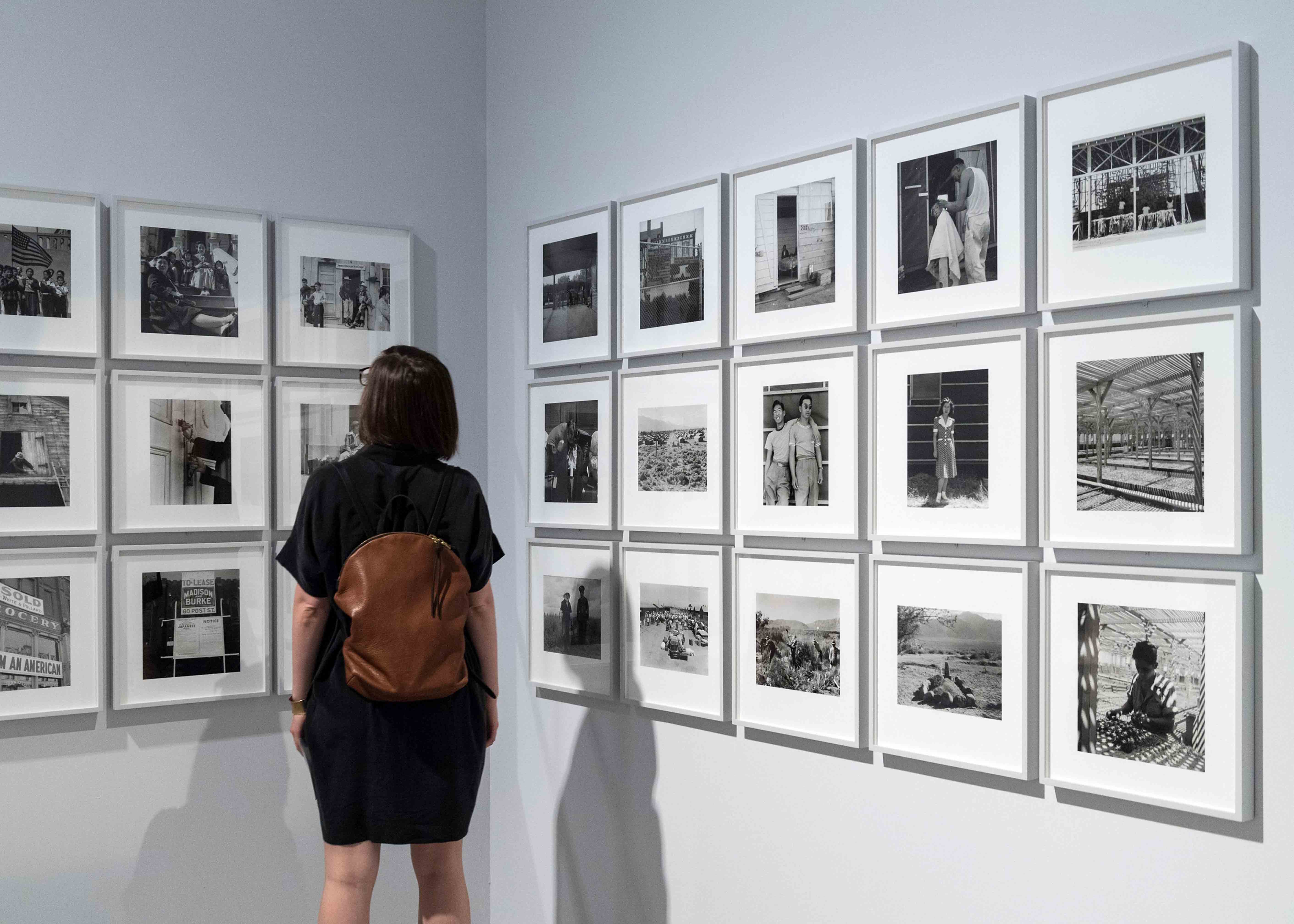 Woman at an art exhibition