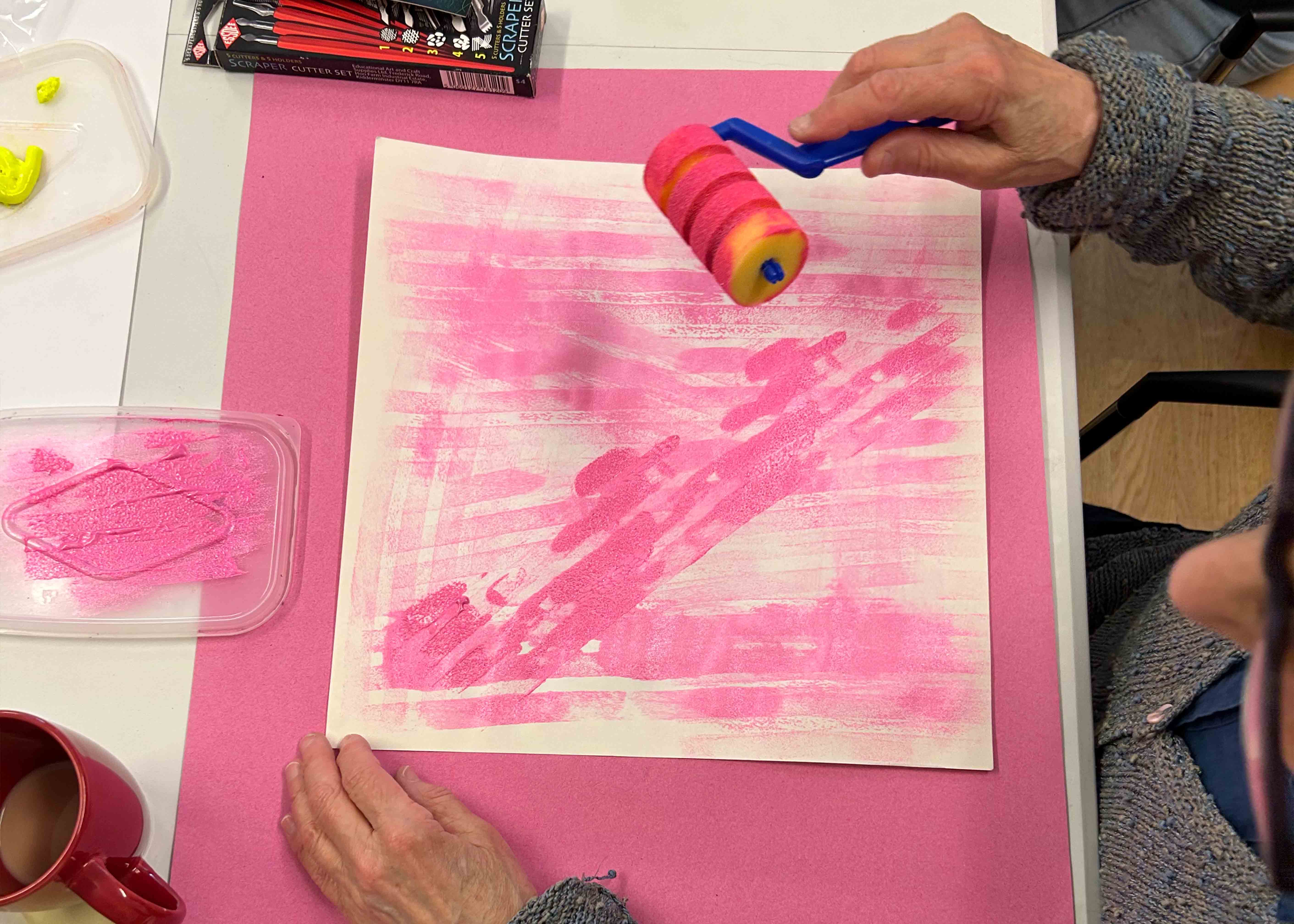 printmaking with rollers