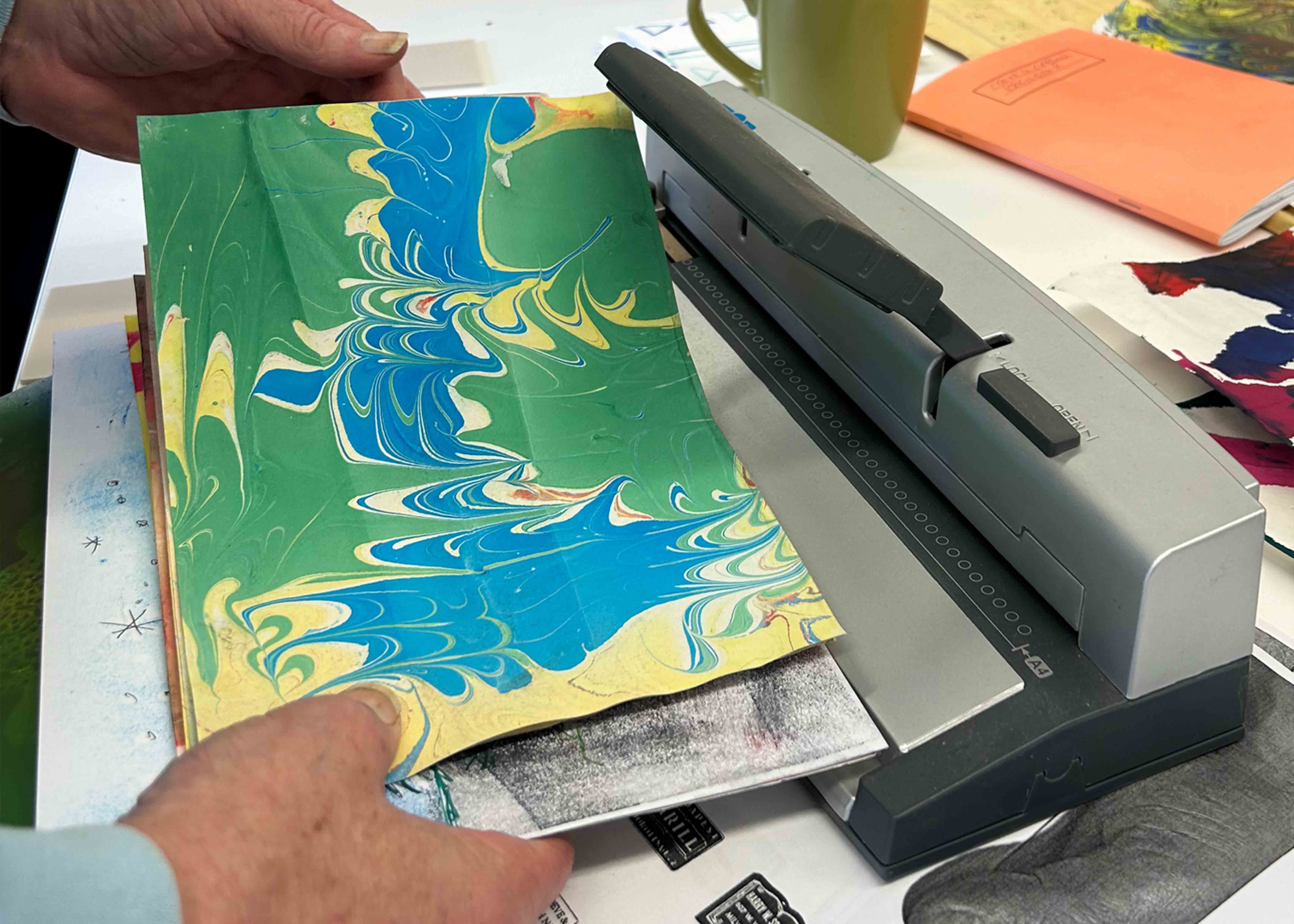 coil binding marbled paper