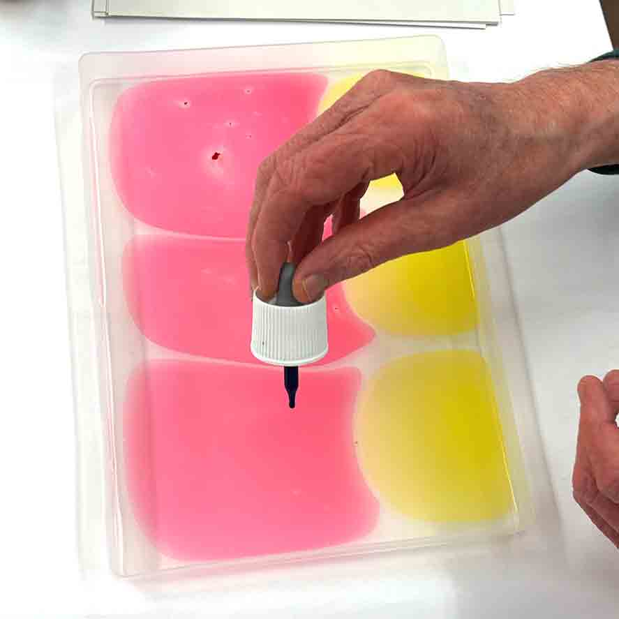 Spraying felt with water
