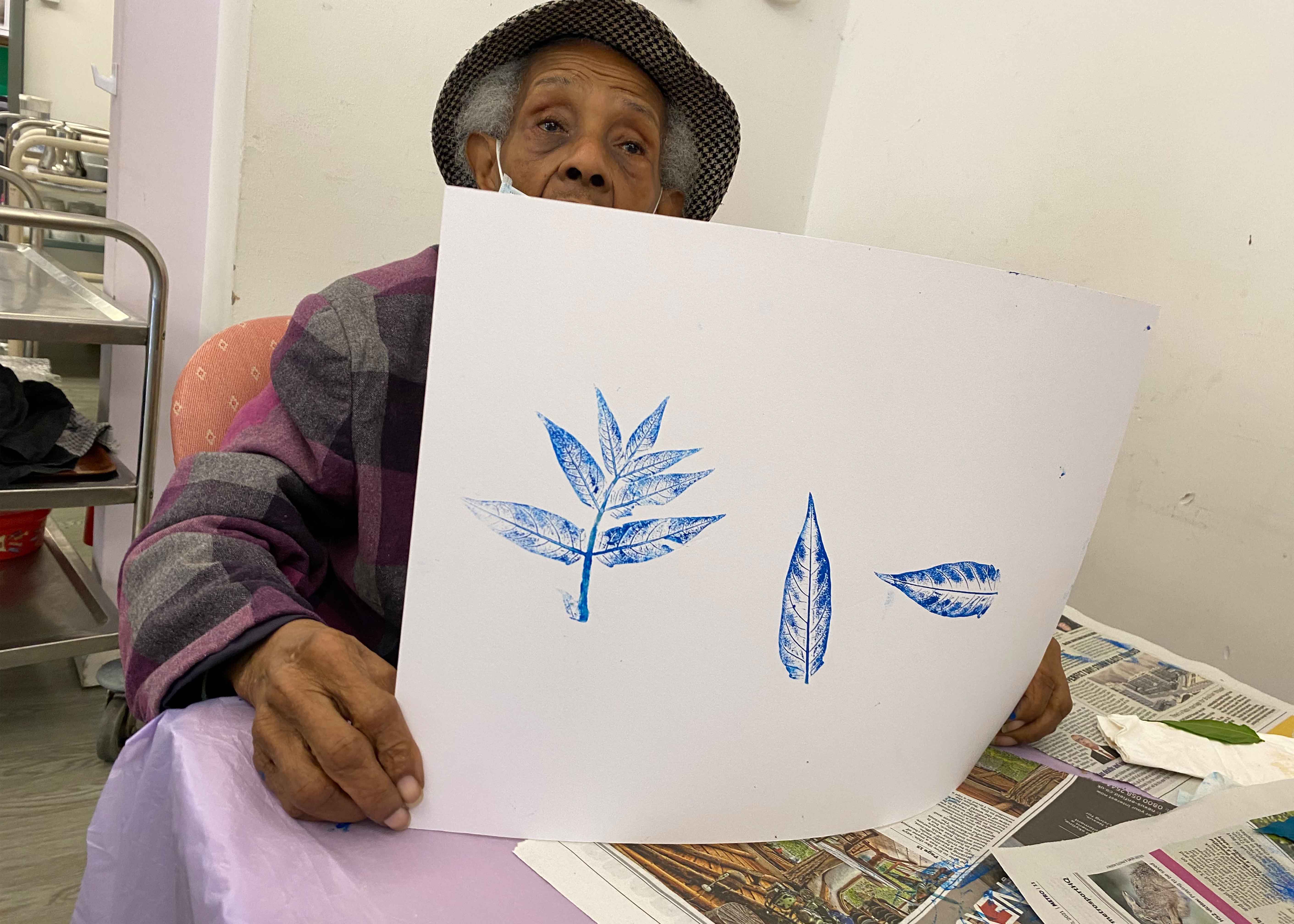 man with nature prints