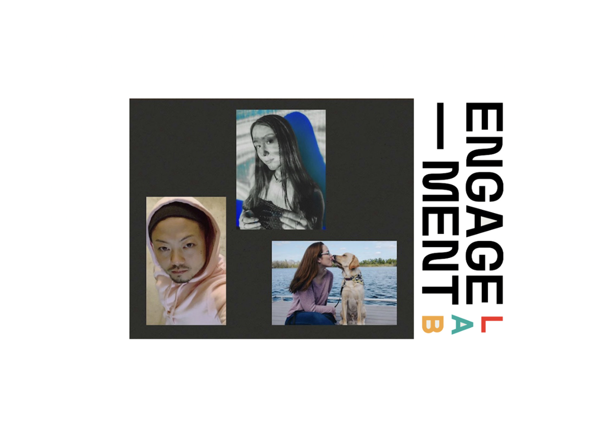 A photo collage of Marly Kaufman, John Yang, Destiny Murray, and the Engagement Lab logo.