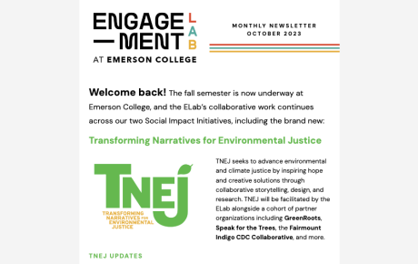 Screenshot of Engagement Lab newsletter