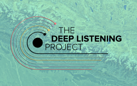 The Deep Listening Project over a map highlighting a region of Nepal