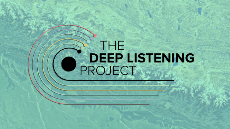 The Deep Listening Project over a map highlighting a region of Nepal