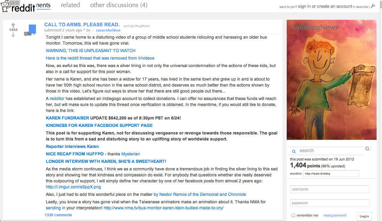 Image 5: Screenshot of a second Reddit thread discussing the Karen Klein videos