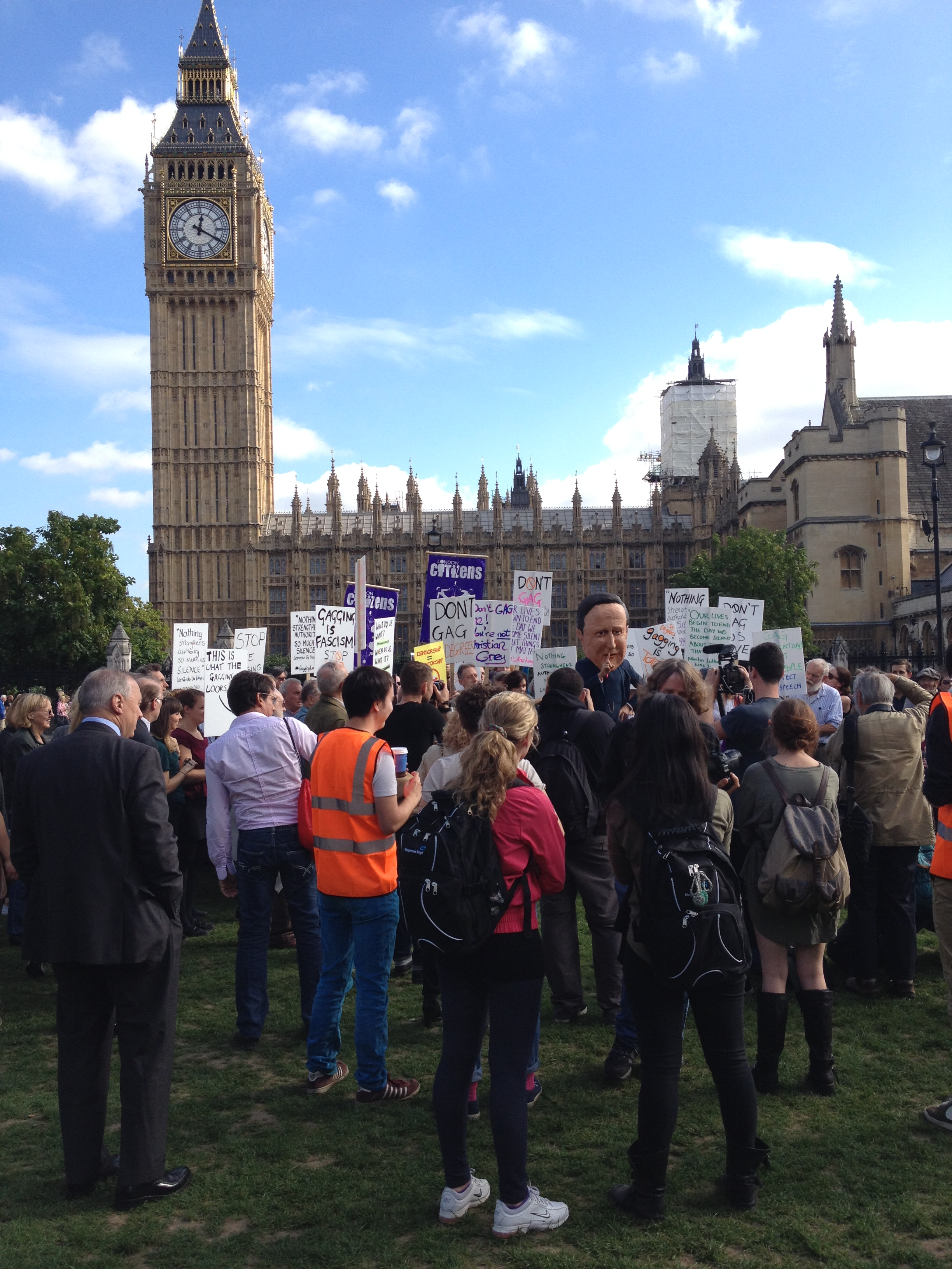 Figure 2: Activists protesting against the “gagging law.”