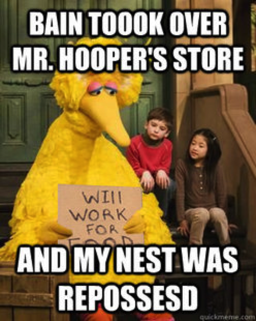 The memes played with the tropes of Sesame Street, referenced earlier political discourse around Romney’s work at Bain as well as other popular memes like the “It’s simple, We Kill the Batman” — a very common practice. Other memes reference historical political imagery like “The Gadsden Flag,” recent political movements — like the Egyptian Arab Spring mantra “We are all Khaled Said,”. There was even an attempt at campaign messaging construction “comparing” the two candidates’ accomplishments and potential. We also saw Romney supporters enter into the discourse, exploiting the meme to make fun of Obama, and using the same tropes as jokes, to make it full circle.