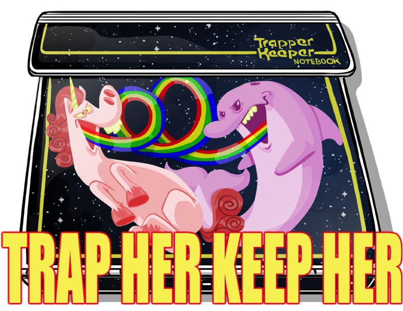 Many featured Trapper Keeper and Lisa Frank style imagery.