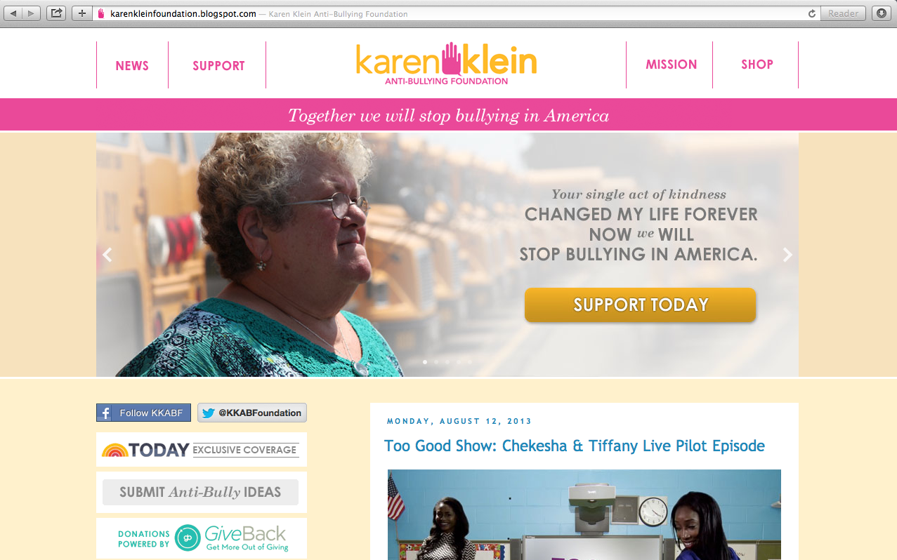 Image 7: A screenshot of the Karen Klein Foundation website.