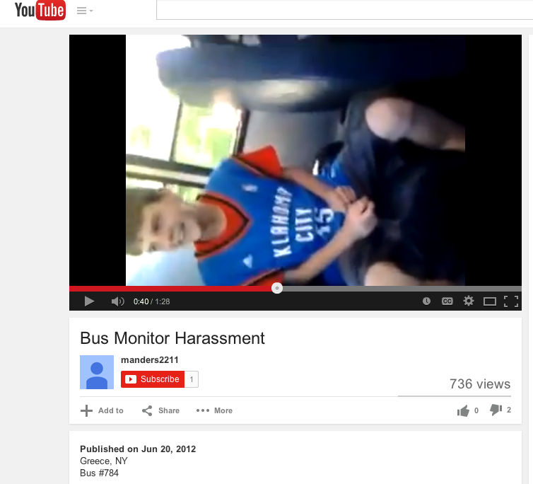 Image 2: Screenshot of the video “Bus Monitor Harassment
