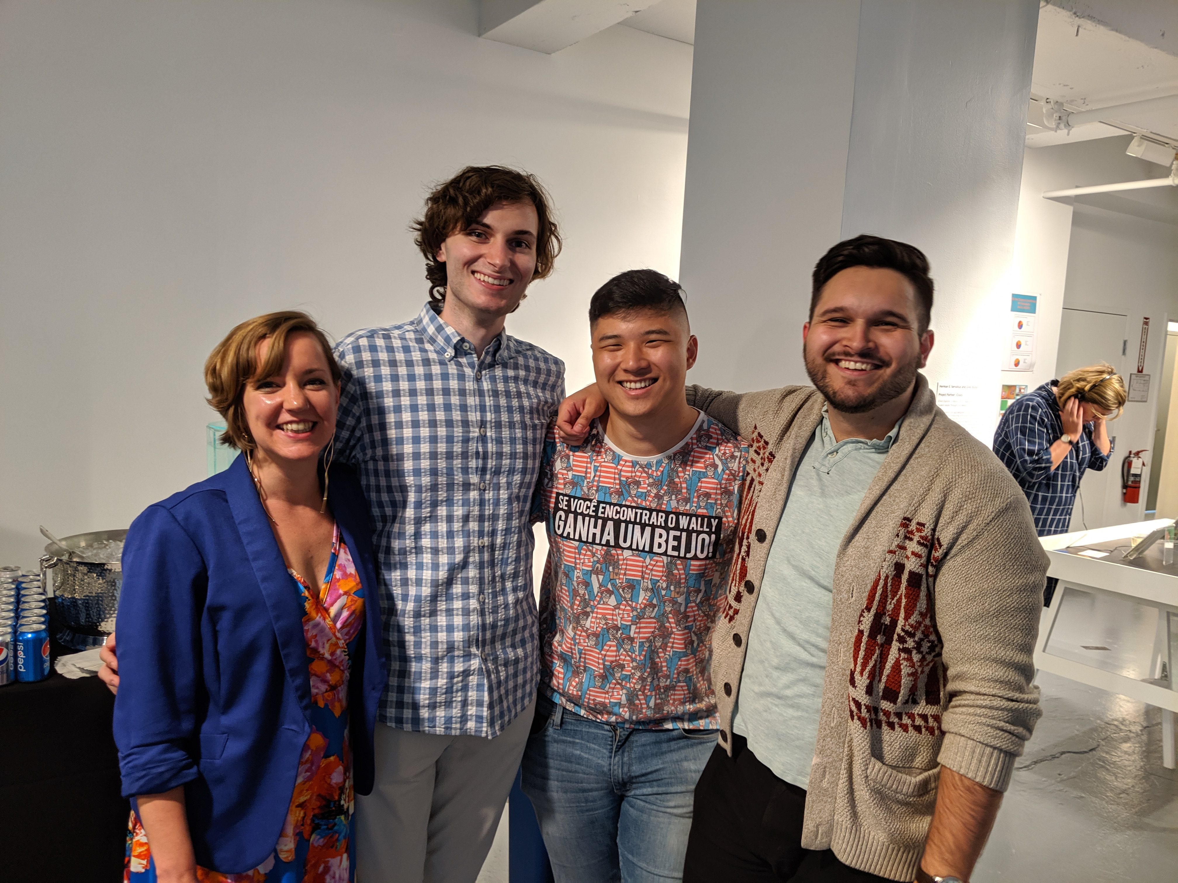 Media Design graduates Renée Hopkins, Giles Bullen, and Isaiah Frisbie!