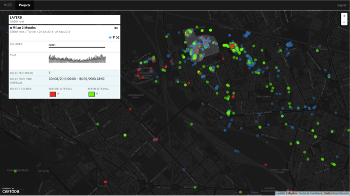 Figure 3 Urban Sensing: Map of the Bovisa area, Milan (August-September 2013)