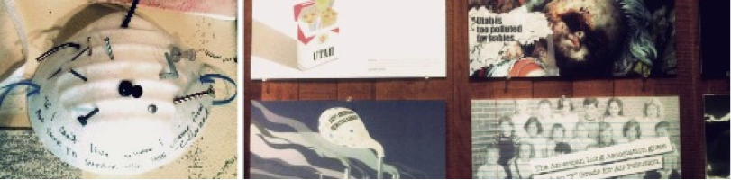 A group of students in a sustainable design course came in once to twice a week over the duration of the show to talk with the artists and other visitors. They designed a series of images intended to urge people in the Valley to action by highlighting the damage these toxins do to people.