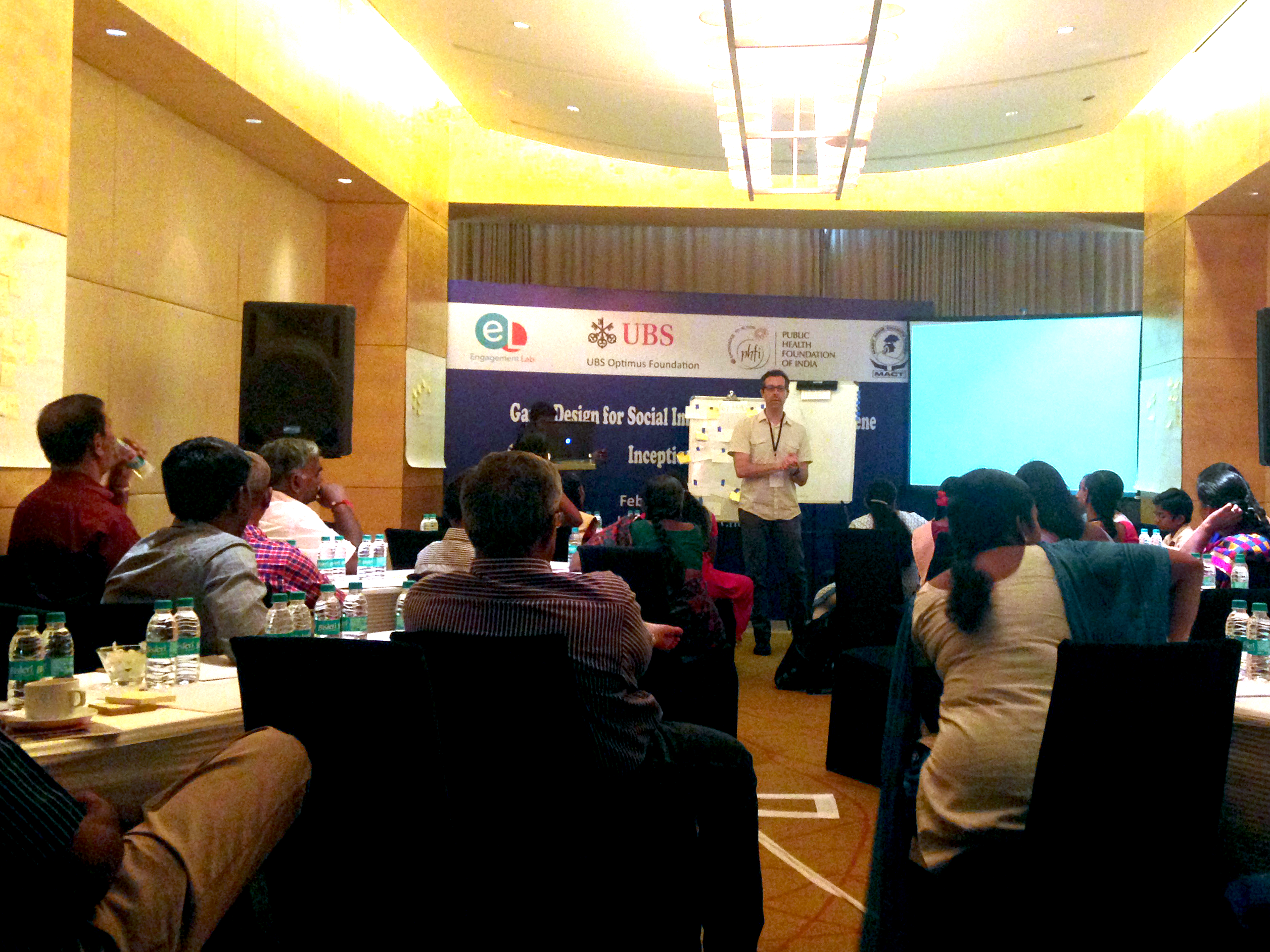 Engagement Lab executive director Eric Gordon presents at the Inception Workshop