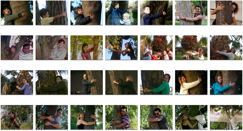 Gallery of the participants that hugged a tree for task analysis in the scope of the “10/10/10 Global Work Party” on 2012.10.10 and sent to the Hug@ree call at 350.org.