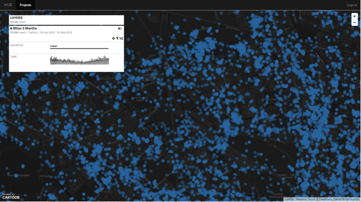 Figure 2 Urban Sensing, visual representation of the area of Bovisa, in Milan (August-September 2013)
