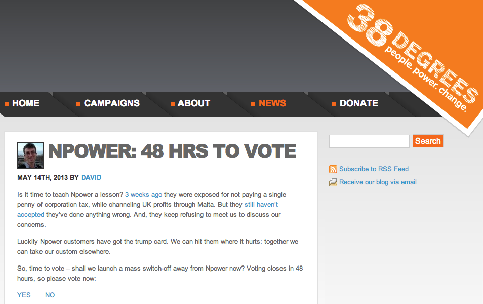 Figure 1: “Npower: 48 Hrs to Vote” (Babbs 2013).