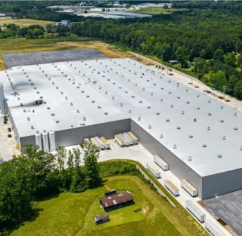 Aerial view of the EF Commercial Tile plant